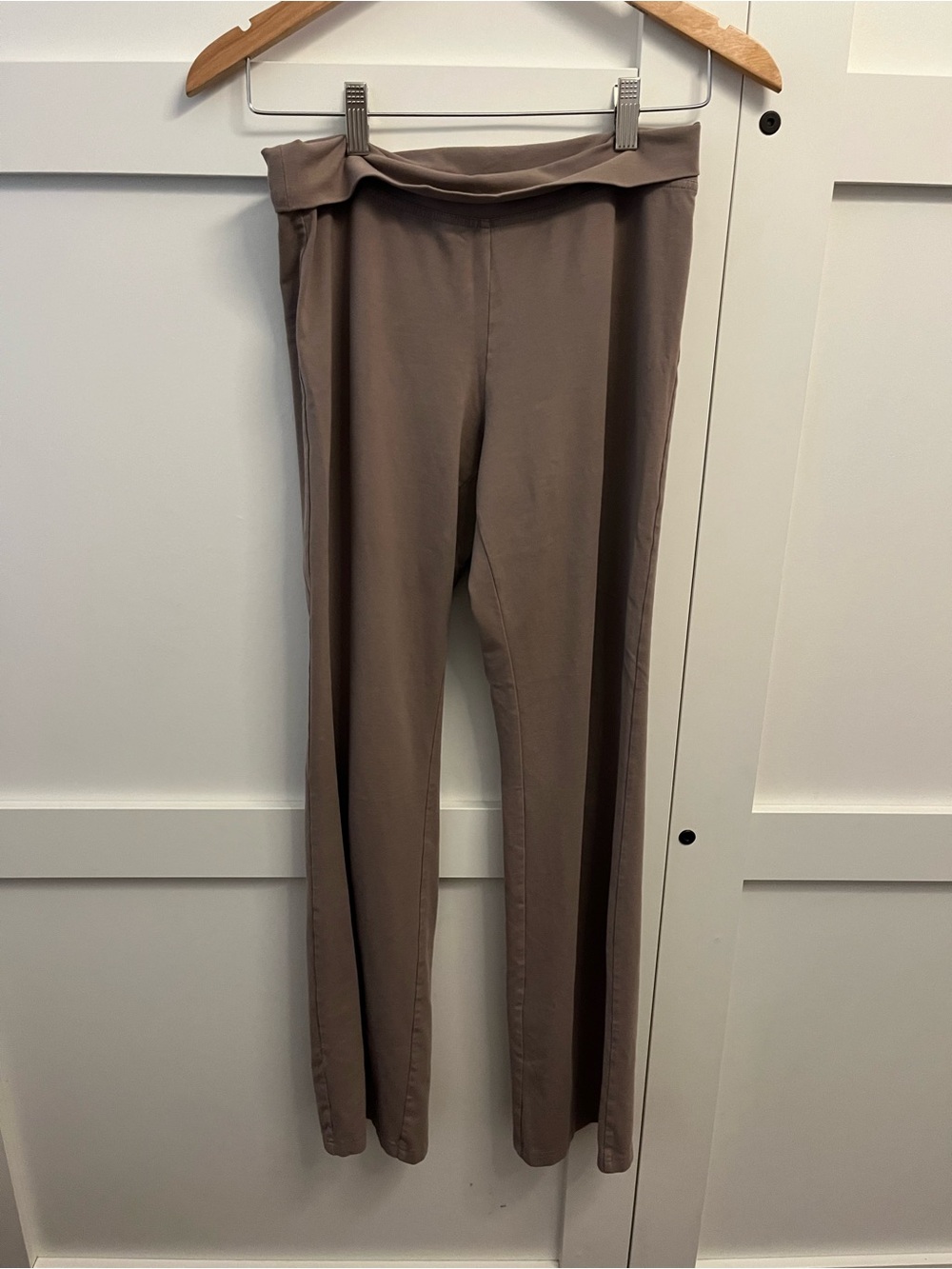 Patagonia Y2K Organic Cotton Yoga Pants with Flare Leg- Taupe